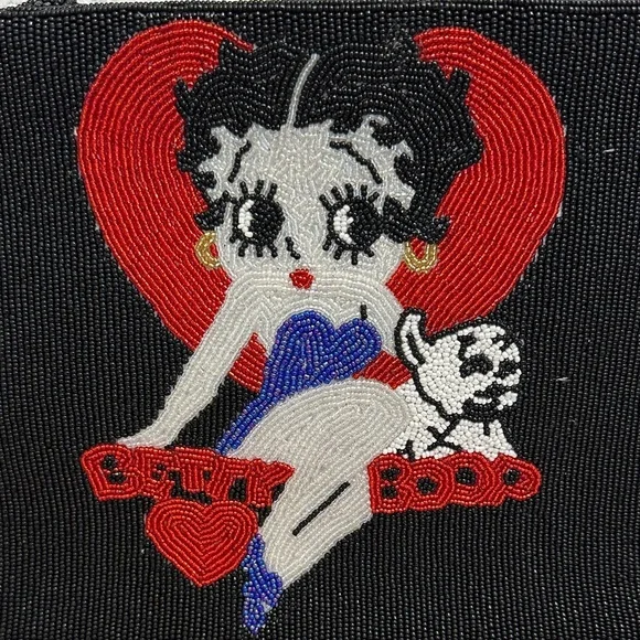 Betty Boop Black Clutch with Red Heart Design - Picture 3 of 10
